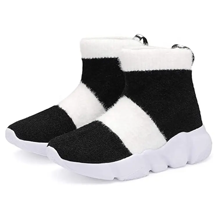 China OEM ODM Service Manufacturers New Style Fashion Botas Design Platform Children Girls Knit Casual Boots